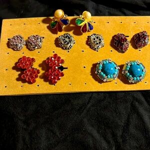 6 pairs clip on earrings